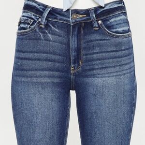 KANCAN High Rise Ankle Skinny Jeans Classic Blue Denim Jeans